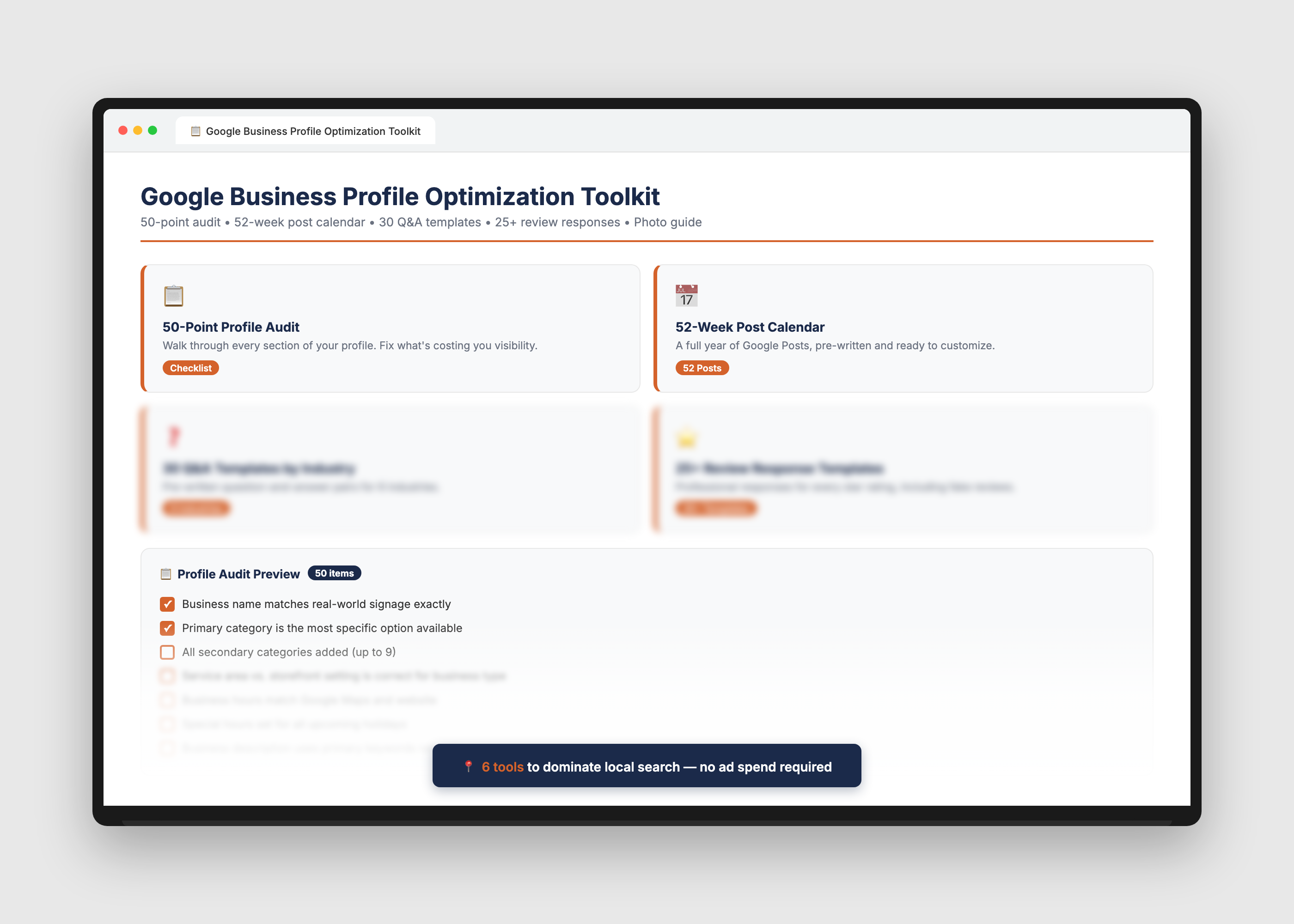 Google Business Profile Optimization Toolkit