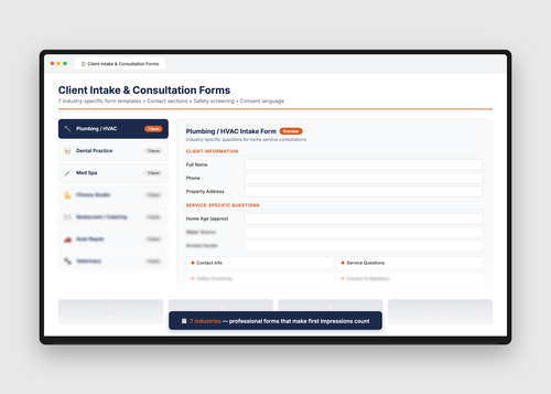 Client Intake & Consultation Forms